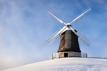 Obraz premium dutch windmill in winter
