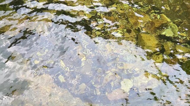 Clean and clear river water surface