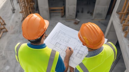 Engineer and architect, virtual blueprint collaboration, high-tech construction site