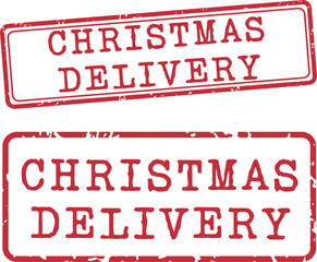 Christmas Delivery Stamp Vector Set