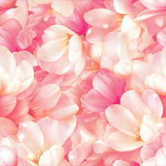 アニメ風のピンクから白へのグラデーションチューリップのテクスチャパターン