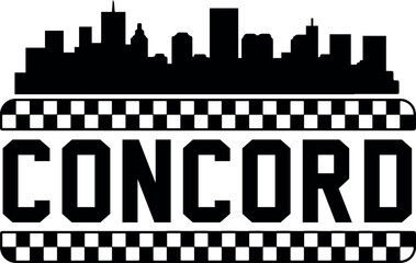 Fototapeta premium Concord California Skyline Vector