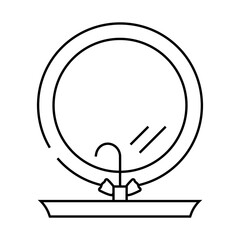mirror bathroom interior line icon vector. mirror bathroom interior sign. isolated contour symbol black illustration