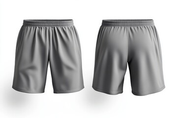 Two gray shorts on white background