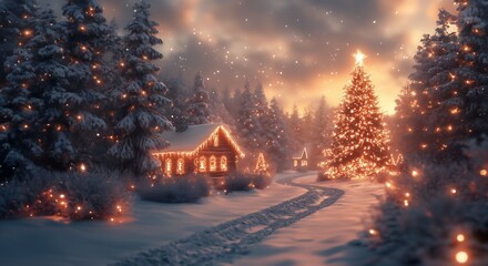 Naklejka premium christmas tree in the city