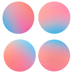 Set of gradient color designs on a white background 