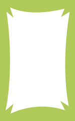 Wavy border frame. Scalloped rectangle fun shape. Hand drawn kids box for picture and photo. Cartoon doodle abstract color template with wiggle edge. Curvy Y2K decoration.