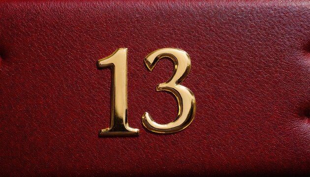 Luxurious Red Leather Image Featuring Number 13