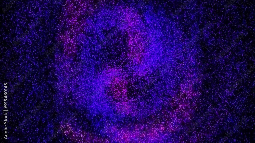Wall mural purple pink particle swirl 4k loop features purple and pink particles swirling in circles in a loop.