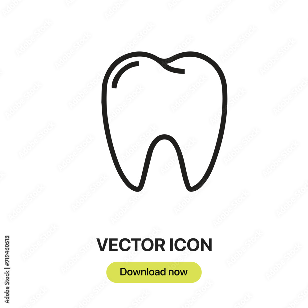 Leinwandbilder Tooth icon vector. Linear-style sign for mobile concept and web design. Tooth symbol illustration. Pixel vector graphics - Vector.	
