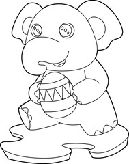 Elephant Easter Easter egg Animal Vector Graphic Art Illustration