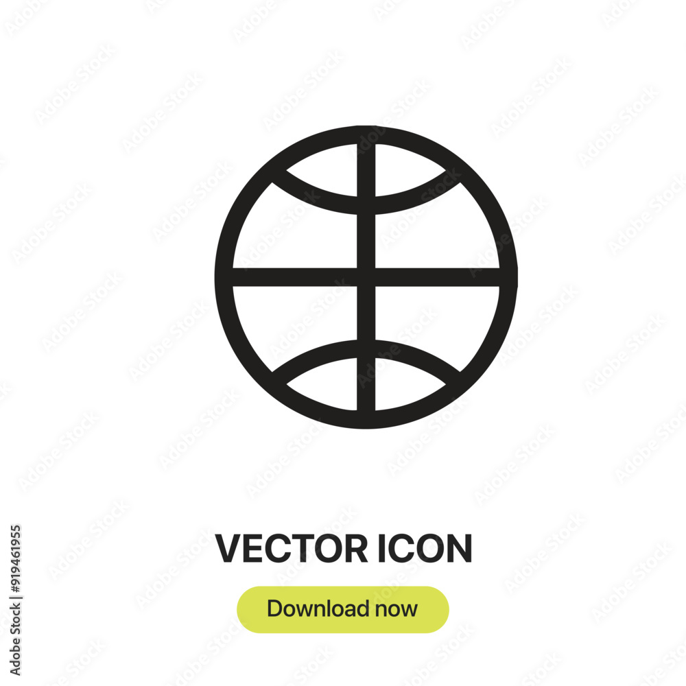 Fototapete basketball icon vector. linear-style sign for mobile concept and web design. basketball symbol illus