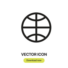 Basketball icon vector. Linear-style sign for mobile concept and web design. Basketball symbol illustration. Pixel vector graphics - Vector.
