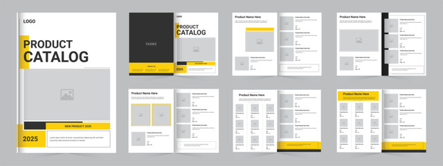 Product Catalog Design Template, Catalogue design for Company Catalog, furniture, fashion, Beauty yellow and black Product Catalogue layout