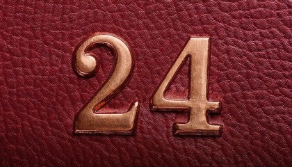 Elegant Vintage Leather Number 24 Detail