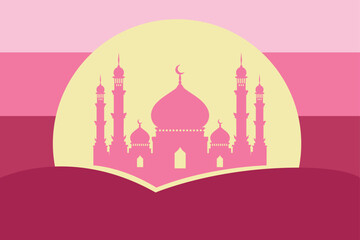 the islamic mosque is shown in pink and yellow