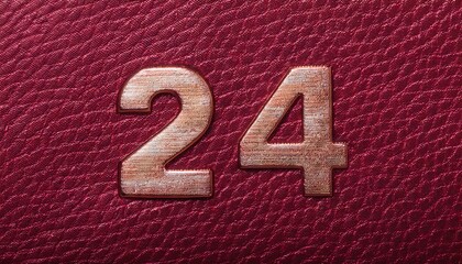 Stylish Red Leather Design Featuring Number 24