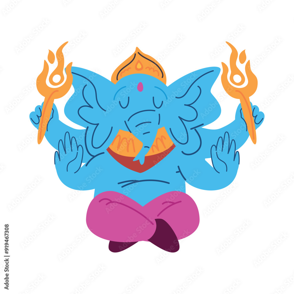 Sticker lord ganesh in ganesh chaturthi indian festival