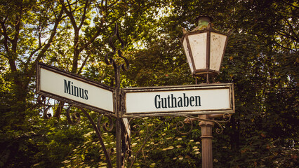 Signposts the direct way to credit versus minus