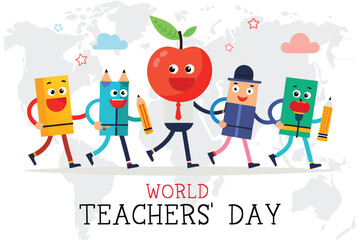 World Teachers Day Background Vector Inspirational and Educational Design for Celebrations