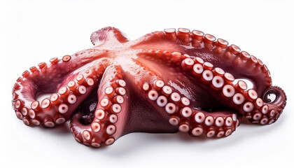 Tentacles of octopus isolated on white background. Fresh Octopus. Sea food concept