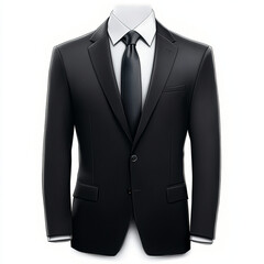 Black Suit with Tie.