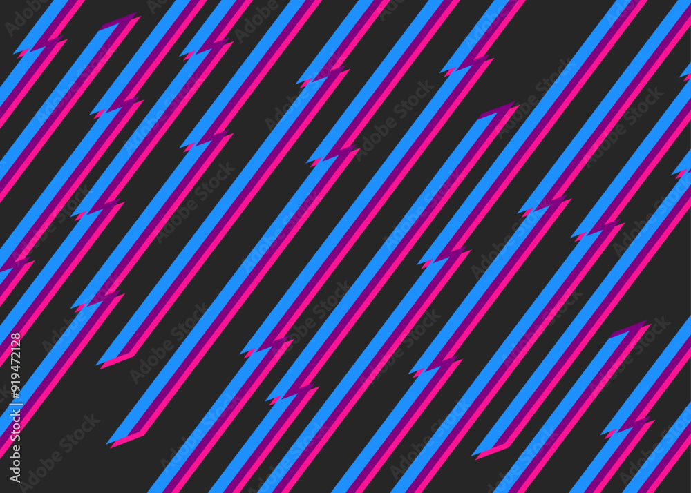 Poster abstract background with diagonal zigzag stripes pattern
