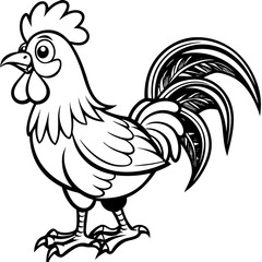 hen and rooster illistation