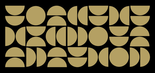 Geometric Bauhaus background. Abstract vector design template. Semicircular shape. Bright...