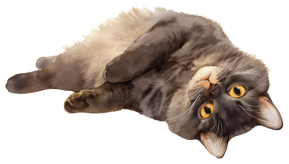 PNG Persian cat Lie on back animal mammal manx.