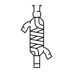 fractionating column chemical glassware lab line icon vector. fractionating column chemical glassware lab sign. isolated contour symbol black illustration