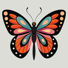 vector illustration of a butterfly that has wide wings and a charming color. a colorful butterfly with a colorful pattern on it. Abstract Butterfly Wings. Exotic Moth Decor. Elegant Flying Insect.