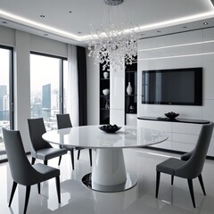 Modern Dining Room with Futuristic Design