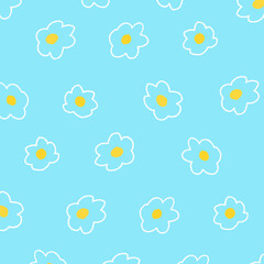 手描きの小さい花柄の線の背景イラスト11