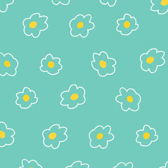 手描きの小さい花柄の線の背景イラスト8