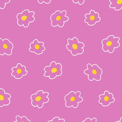 手描きの小さい花柄の線の背景イラスト3