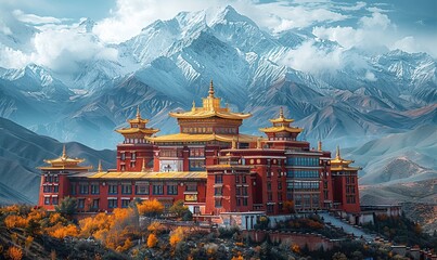 buddhist monastery in tibet.