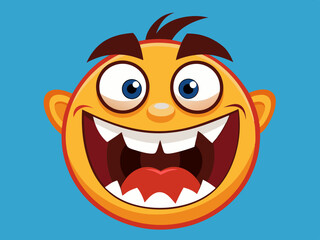 Cartoon face expression. Emotional comic face with eyes, mouths, tongue and teeth. Concept caricature feeling. Happy, sad and angry characters emotions. Vector set
