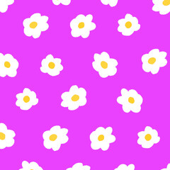 手描きの小さい花柄の背景イラスト背景色付き2