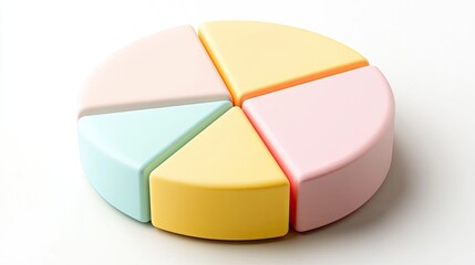 Obraz premium A colorful pie chart with segmented sections representing data visualization and analysis in pastel colors.