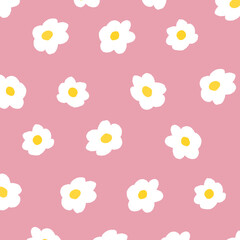 手描きの小さい花柄の背景イラスト背景色付き20