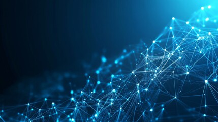 Digital technology background with Plexus and optical flare, Data visualization, cyberspace big data technology, and 3D rendering with Plexus style.