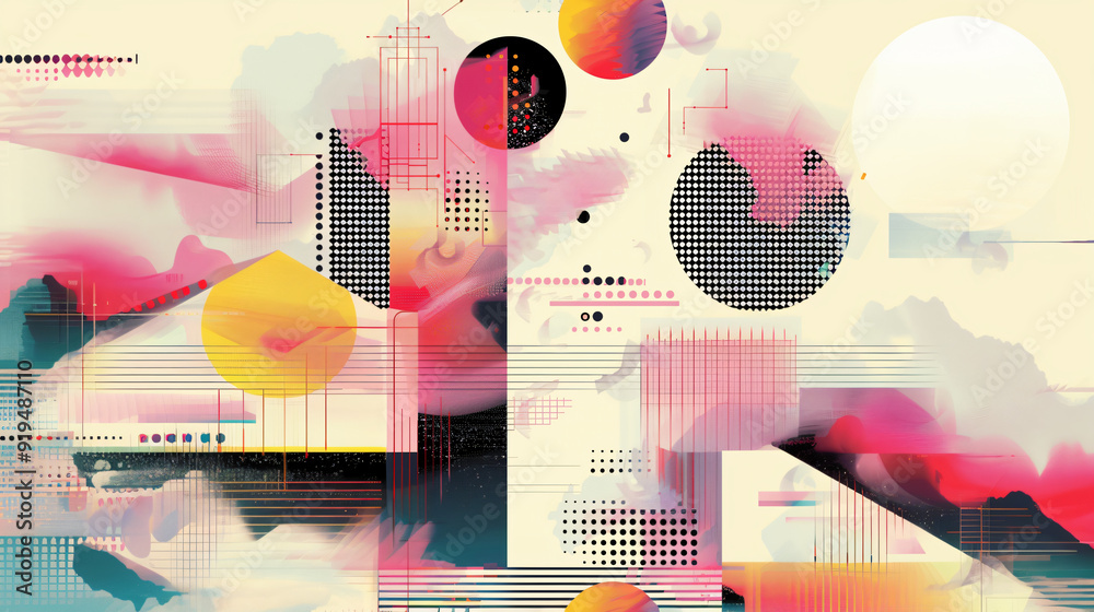 Aufkleber Colorful and modern design created by geometric shapes on abstract background