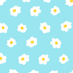 手描きの小さい花柄の背景イラスト背景色付き27