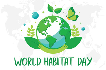 World Habitat Day Background Vector Eco-Friendly and Nature-Inspired Design