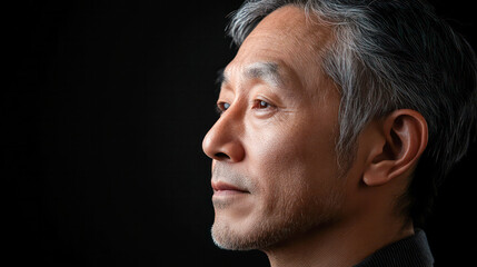 Fototapeta premium A man with a white beard and gray hair is looking at the camera. Generative AI