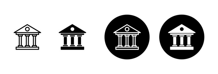 Bank icon vector isolated on white background. bank vector icon, museum, university