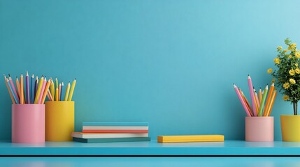 colorful school display with copy space