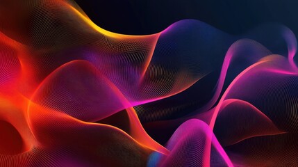 Obraz premium Bright abstract background with dynamic lines and shapes. Clear copy space on the right.