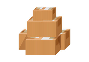 postal parcel box, carton shipping box, brown corrugated box, cardboard postage box for transportation